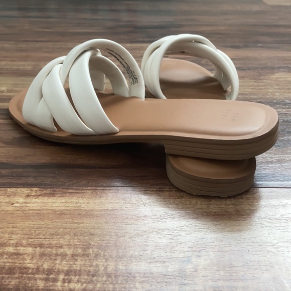 White Slip On Sandals - Picture 3 of 4